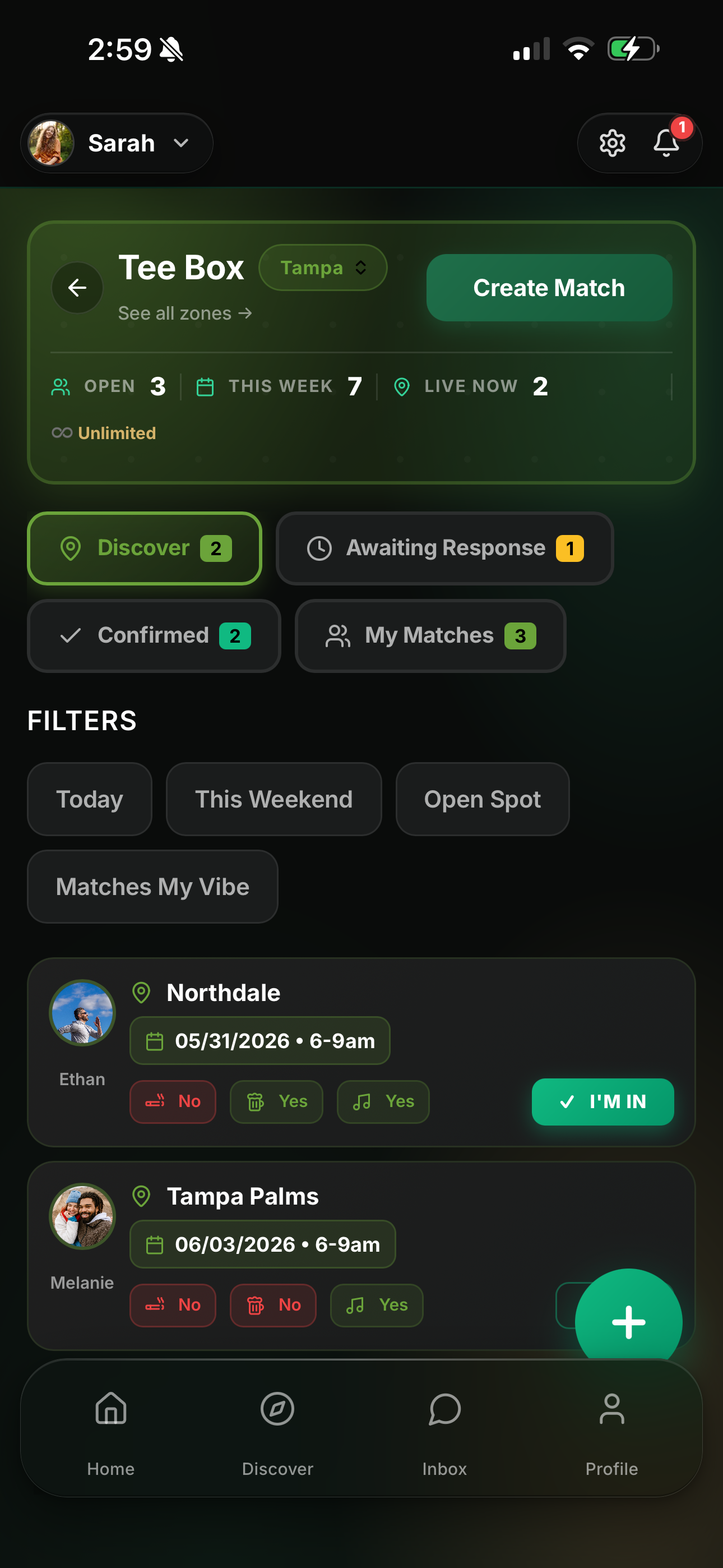GolfPal Tee Box — find golfers near you
